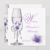 Elegant Wedding Lavender Lila Lilac AB Einladung (Vorne/Hinten)