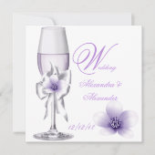 Elegant Wedding Lavender Lila Lilac AB Einladung (Vorderseite)