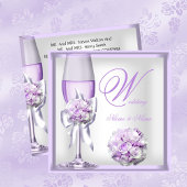Elegant Wedding Lavender Lila Lilac Champagne 2 Einladung