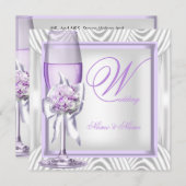 Elegant Wedding Lavender Lila Lilac Champagne Einladung (Vorne/Hinten)
