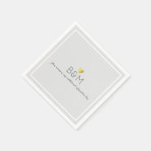 Elegant Wedding Liebe Monogram Gray Serviette (Ecke)