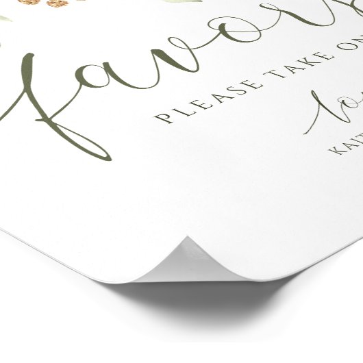 Elegant Wedding Lieblings Schildkröten Blätter Wei Poster (Ecke)