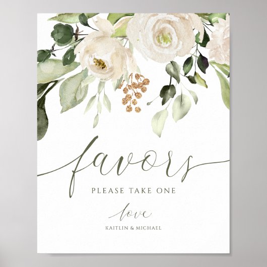 Elegant Wedding Lieblings Schildkröten Blätter Wei Poster (Vorne)