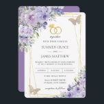 Elegant Wedding Lila Lilac Floral Butterflies Einladung<br><div class="desc">Personalisieren Sie diese liebliche Hochzeitseinladung mit eigener Formulierung einfach und schnell,  einfach den Knopf anpassen,  um den Stil und die Platzierung des Textes weiter zu gestalten und zu formatieren. Passende Artikel im Shop erhältlich! c) Das glückliche Cat Studio</div>