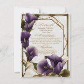 Elegant Wedding Lila Lilies Skriptdetails RSVP Karte (Vorderseite)
