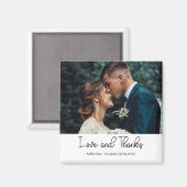 Elegant Wedding Love and Thanks Photo Magnet (Vorderseite/Rückseite)