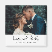 Elegant Wedding Love and Thanks Photo Magnet (Vorne)