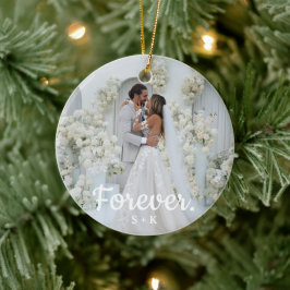 Elegant Wedding Memory Photo Keramik Ornament