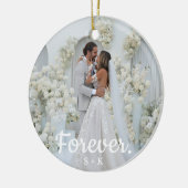 Elegant Wedding Memory Photo Keramik Ornament (Links)