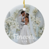 Elegant Wedding Memory Photo Keramik Ornament (Hinten)