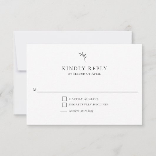 Elegant Wedding Minimal Monogram UAWG güly Antwort (Vorderseite)