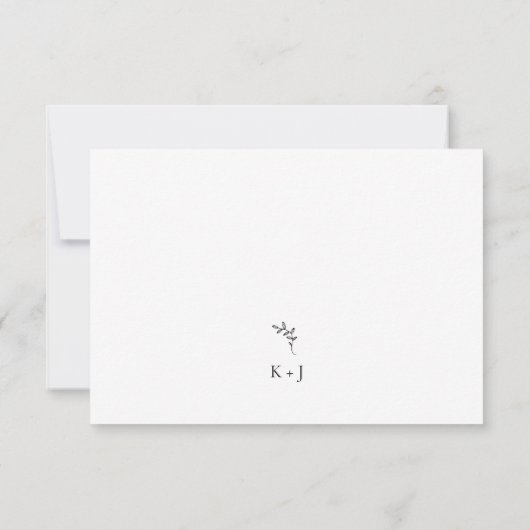 Elegant Wedding Minimal Monogram UAWG güly Antwort (Rückseite)