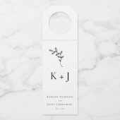 Elegant Wedding Minimal Simple Monogram Flaschenanhänger (Vorderseite)