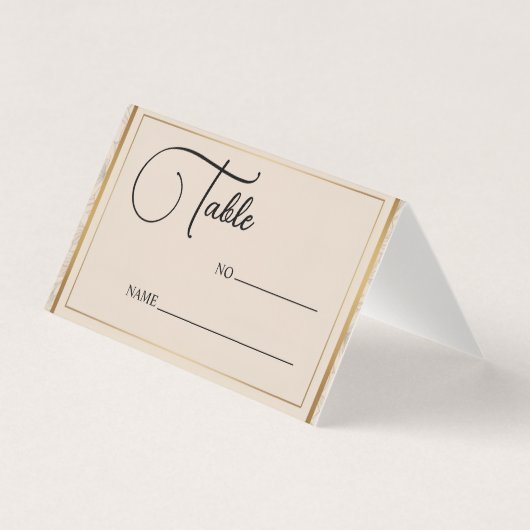 Elegant Wedding Minimalist Gold Frame Table Number (Vorderseite)