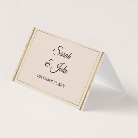 Elegant Wedding Minimalist Gold Frame Table Number (Rückseite)