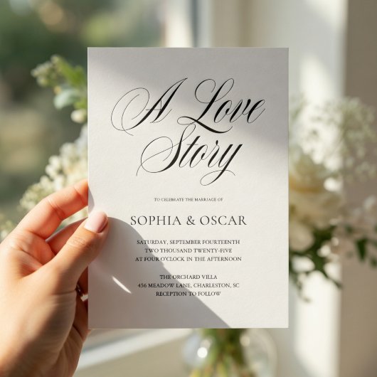 Elegant Wedding Minimalist Script Calligraphy Einladung