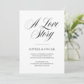 Elegant Wedding Minimalist Script Calligraphy Einladung (Stehend Vorderseite)