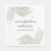 Elegant Wedding Minimalist Tropical Palm Leaves Serviette (Vorderseite)