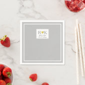 Elegant Wedding Mit Monogramm Gray Serviette (Beispiel)