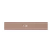 Elegant Wedding Modern Monogram Mocha Brown Einladungsbanderole (Flach)