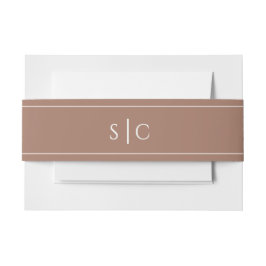 Elegant Wedding Modern Monogram Simple Brown Einladungsbanderole