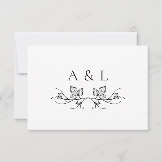 Elegant Wedding Monogram Accommodation Card Dankeskarte (Rückseite)