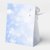 Elegant Wedding Monogram Blue Winter Wonderland Geschenkschachtel (Rückseite)