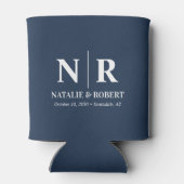 Elegant Wedding Monogram Bride Groom Initials Dosenkühler (Rückseite)