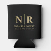 Elegant Wedding Monogram Bride Groom Initials Dosenkühler (Rückseite)