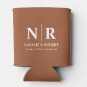 Elegant Wedding Monogram Bride Groom Initials Dosenkühler (Rückseite)