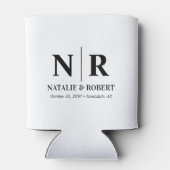 Elegant Wedding Monogram Bride Groom Initials Dosenkühler (Rückseite)