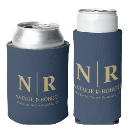 Elegant Wedding Monogram Bride Groom Initials Dosenkühler