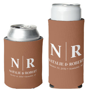 Elegant Wedding Monogram Bride Groom Initials Dosenkühler