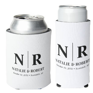 Elegant Wedding Monogram Bride Groom Initials Dosenkühler