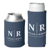 Elegant Wedding Monogram Bride Groom Initials Dosenkühler