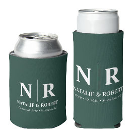 Elegant Wedding Monogram Bride Groom Initials Dosenkühler