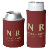 Elegant Wedding Monogram Bride Groom Initials Dosenkühler