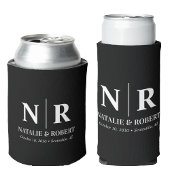 Elegant Wedding Monogram Bride Groom Initials Dosenkühler