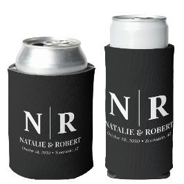 Elegant Wedding Monogram Bride Groom Initials Dosenkühler