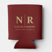 Elegant Wedding Monogram Bride Groom Initials Dosenkühler (Rückseite)