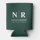 Elegant Wedding Monogram Bride Groom Initials Dosenkühler (Vorderseite)