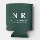 Elegant Wedding Monogram Bride Groom Initials Dosenkühler (Rückseite)