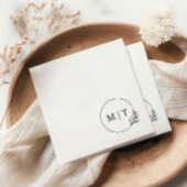 Elegant Wedding Monogram Greenerity Blätter Serviette