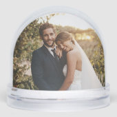Elegant Wedding Monogram Keepsake Photo Schneekugeln (Vorderseite)