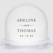 Elegant Wedding Monogram Keepsake Photo Schneekugeln (Rückseite)