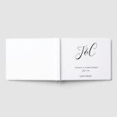 Elegant Wedding Monogram Modern Script Black White Gästebuch (Voll)