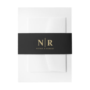 Elegant Wedding Monogram Personalisiert Einladungsbanderole