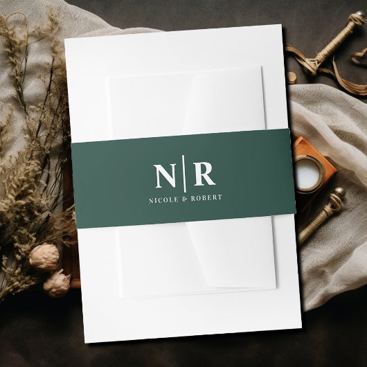 Elegant Wedding Monogram Personalisiert Einladungsbanderole
