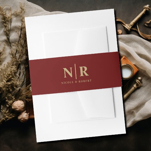 Elegant Wedding Monogram Personalisiert Einladungsbanderole