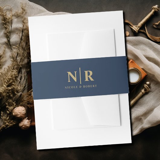 Elegant Wedding Monogram Personalisiert Einladungsbanderole